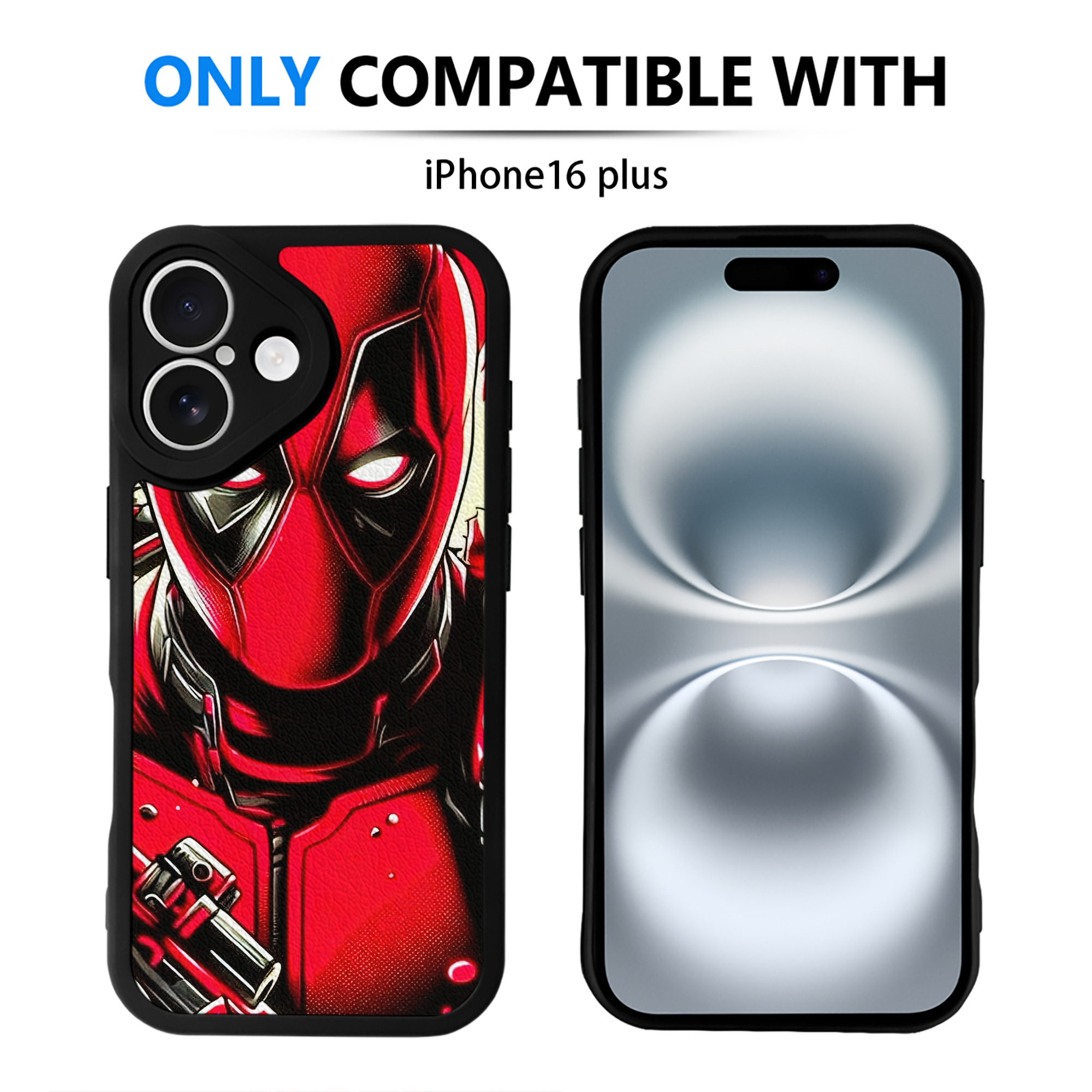 （画像用） Deadpool デッドプール 【iPhone 16シリーズ対応】シリコンスマホケース（レザー調） 材質：シリコン